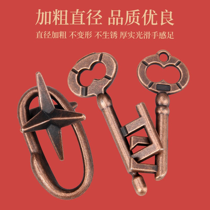 Luban Lock Brain Teaser Puzzle Gold Adult Puzzle High Iq Children'S Nine Linked Rings Educational Toy Magic Lock Needle - Image 4